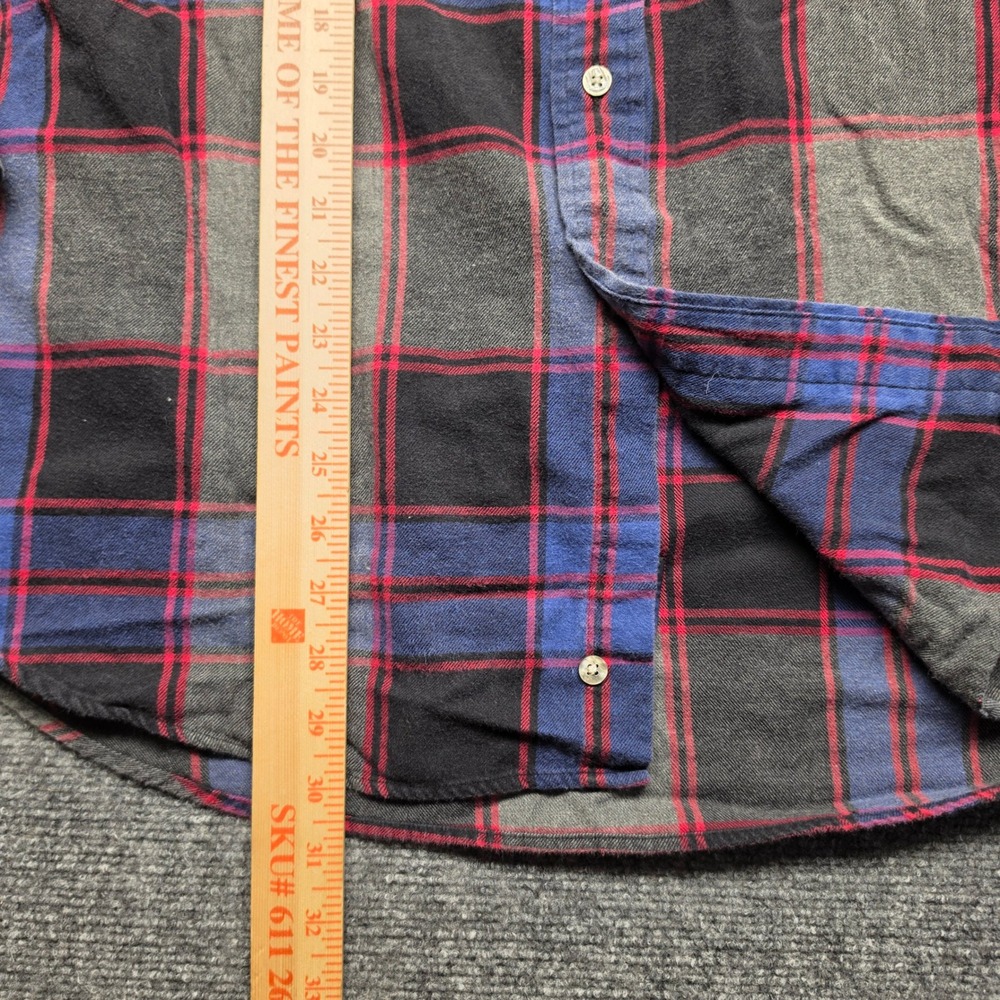 Vintage Tommy Hilfiger Mens XL Plaid Flannel Button Down Shirt Crest Logo - Picture 6 of 11